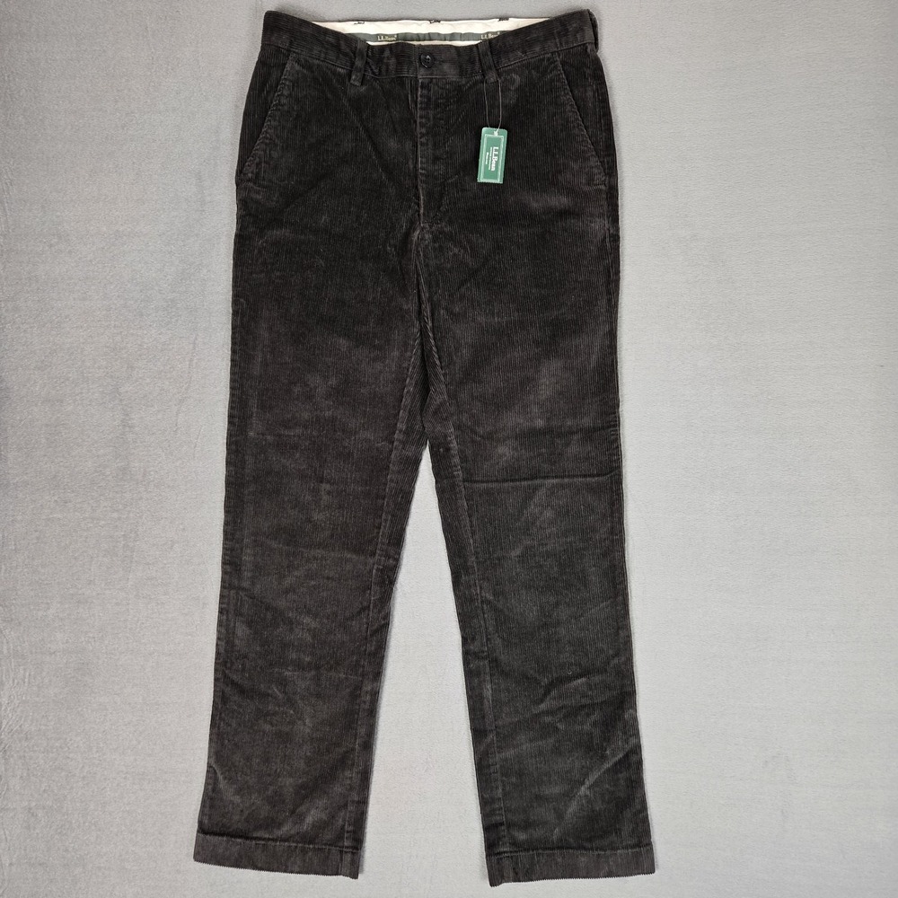LL Bean Country Corduroy Pants Mens 31x32 Dark Charcoal 502835 Classic Fit NWT